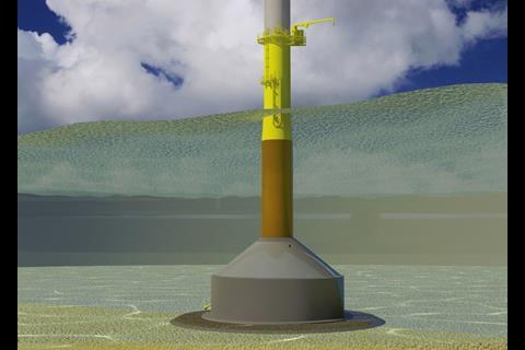 Once towed into its final location, the ELISA platform is ballasted to rest on the seabed